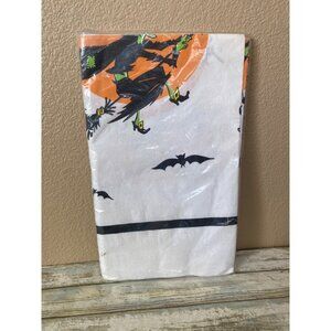 Vintage Reeds Rembrandt Line Halloween Witch & Bat Tablecloth 54" X 96" NEW
